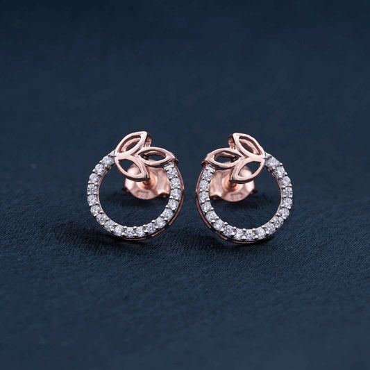 Rose Gold Elior Petal Stud Earrings