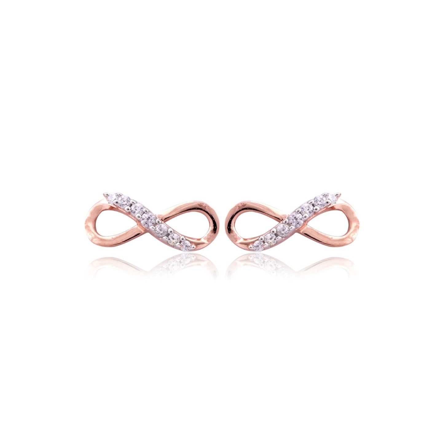 Rose Gold Infinity Stud Earrings