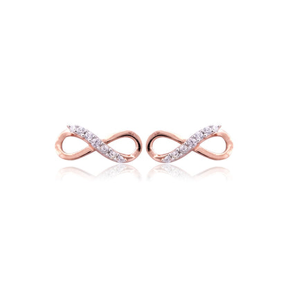 Rose Gold Infinity Stud Earrings