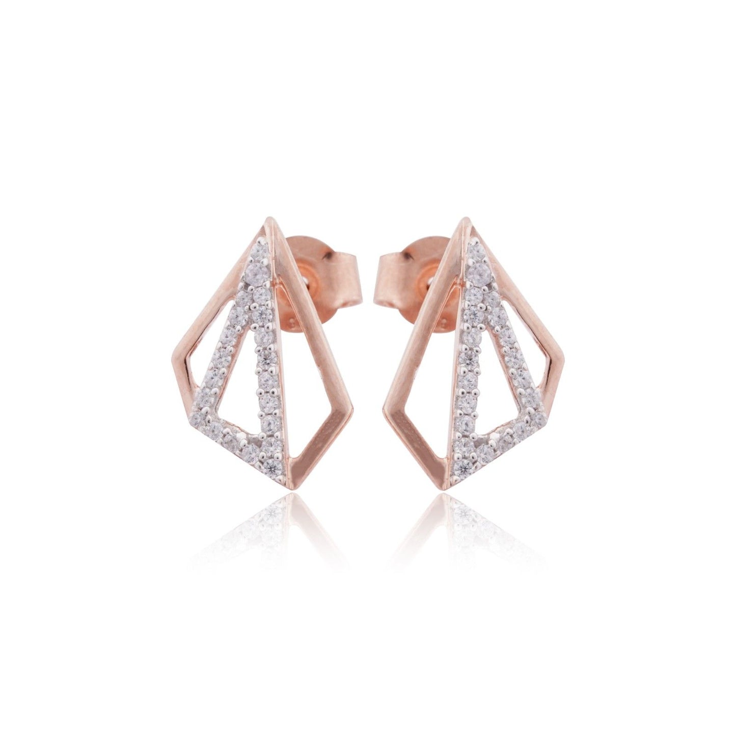 Rose Gold Triangular Earrings