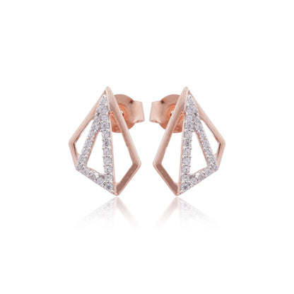 Rose Gold Triangular Earrings