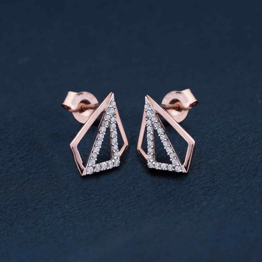 Rose Gold Triangular Earrings