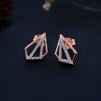 Rose Gold Triangular Earrings