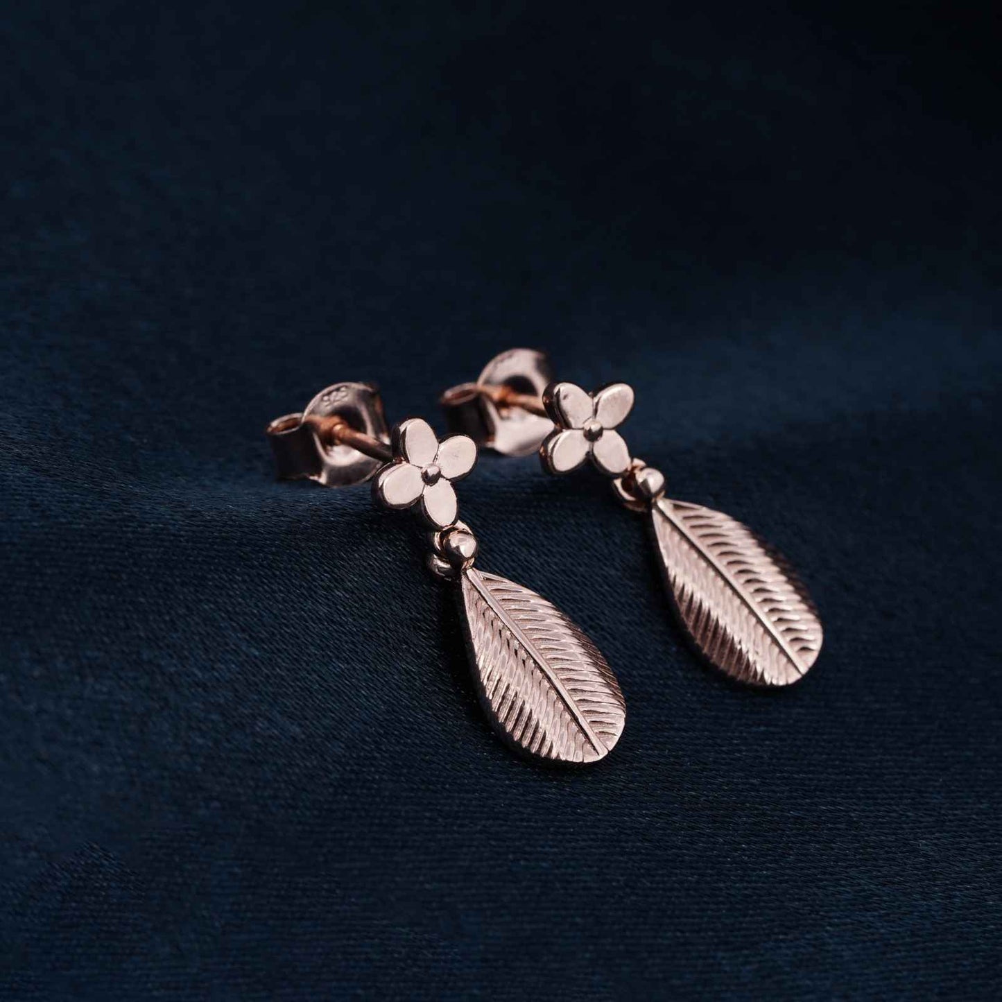 Rose Gold Leafy Hazel Earrings