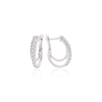 Silver Shining Semi-Hoop Earrings