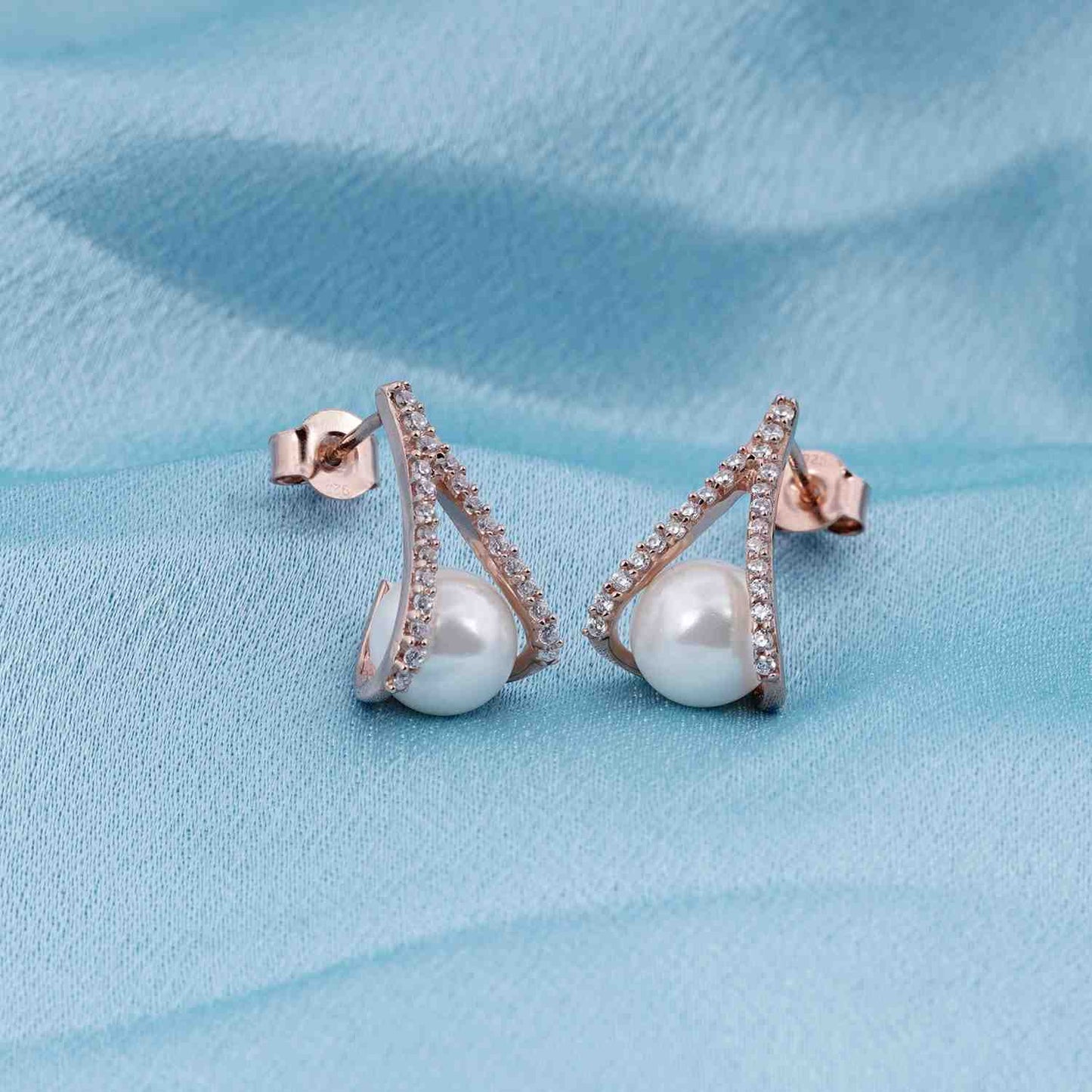 Rose Gold Mother of Pearl Drop Earrings