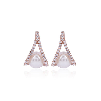 Rose Gold Mother of Pearl Drop Earrings