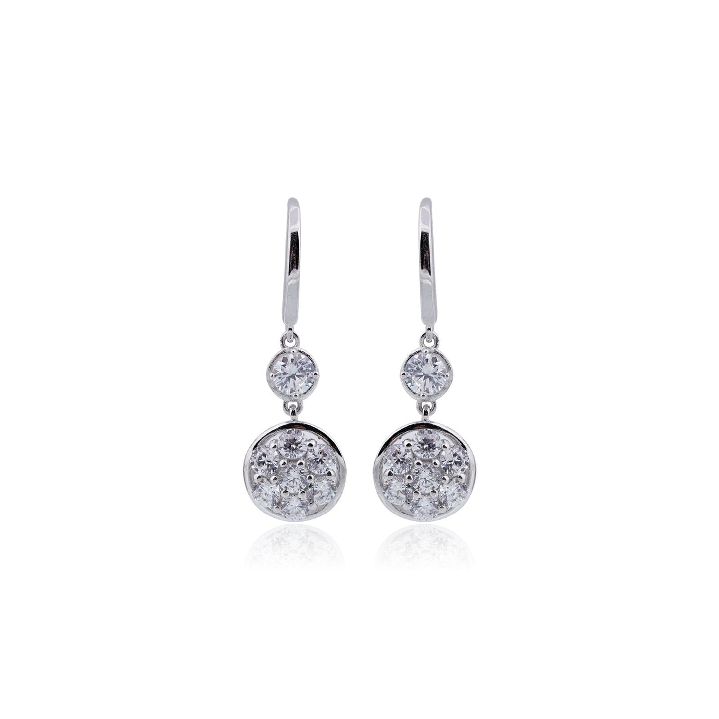 Silver Zircon Drizzle Drop Earrings