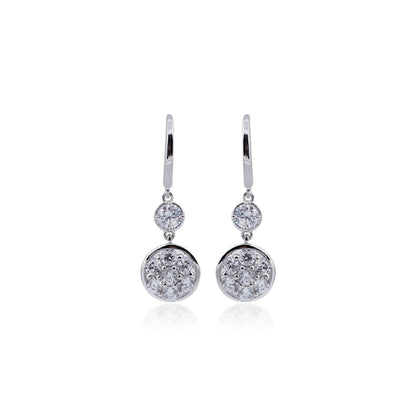 Silver Zircon Drizzle Drop Earrings