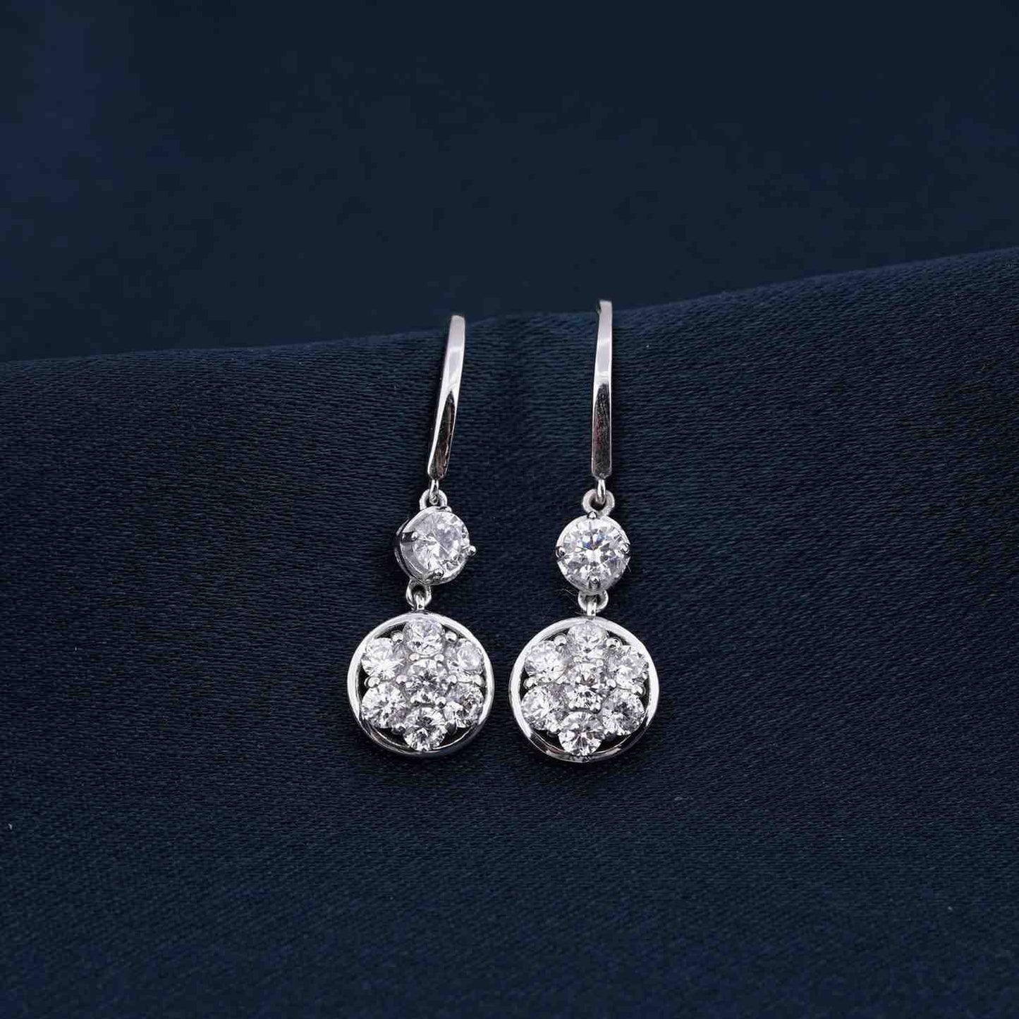 Silver Zircon Drizzle Drop Earrings