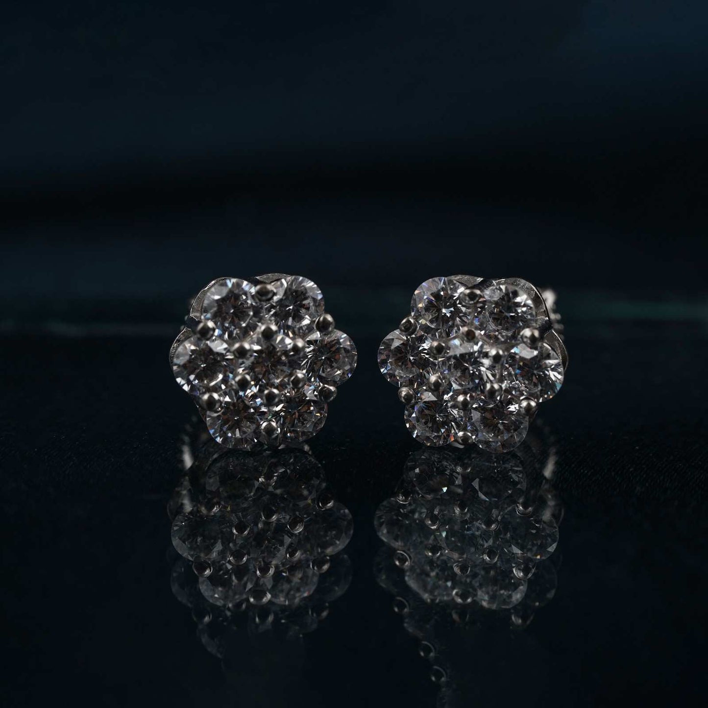 Silver Flower Grace Stud Earrings