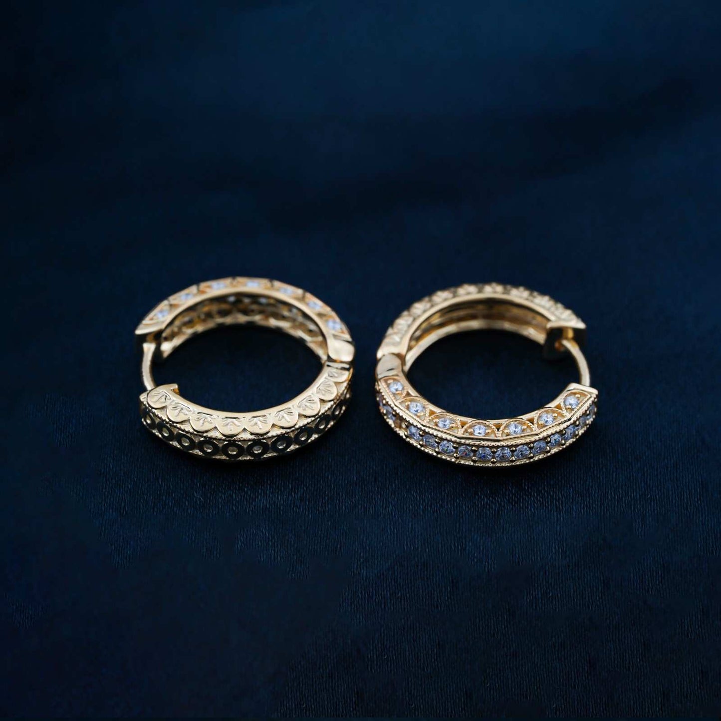 Golden Hip Hop Hoop Earrings