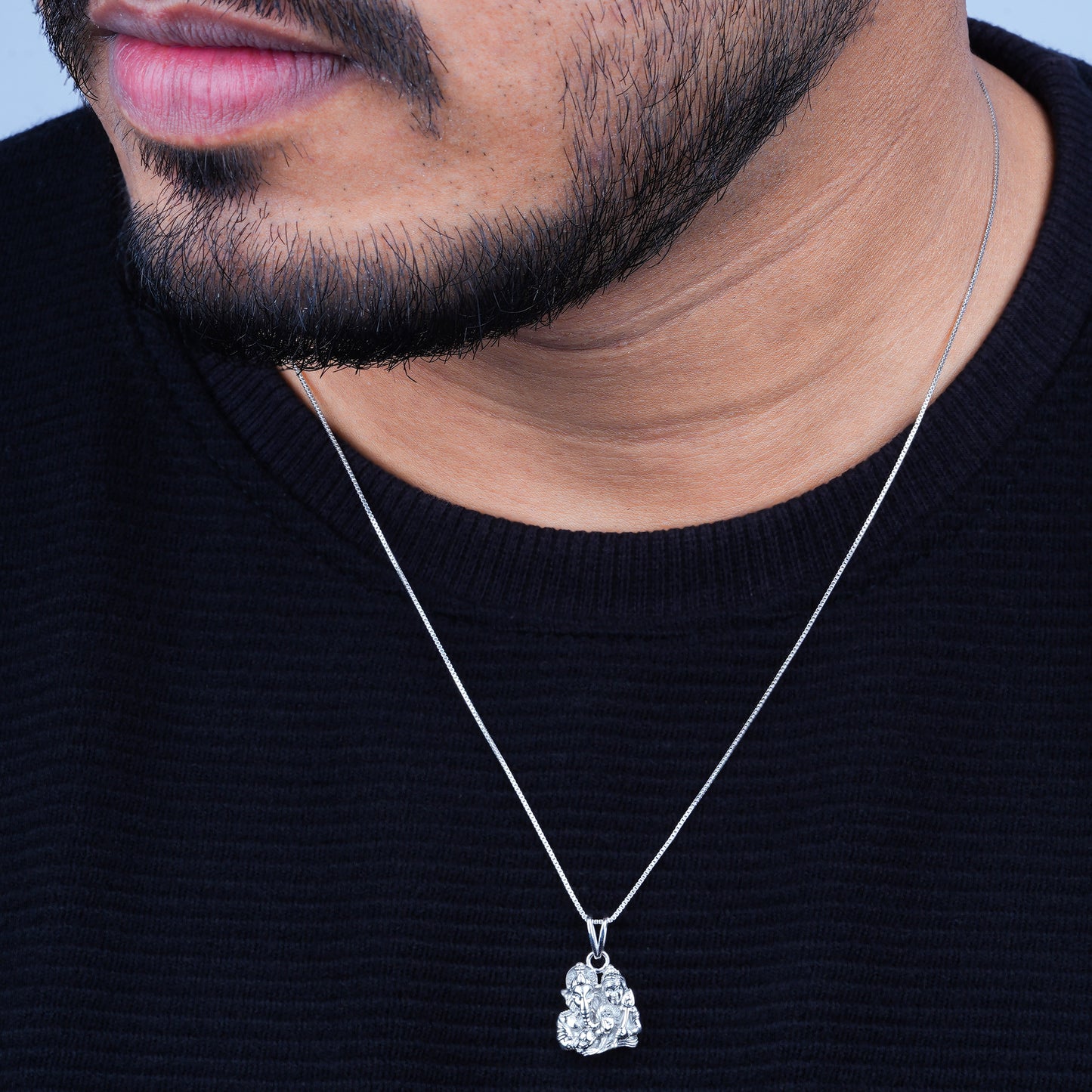 Silver Lord Ganesha And Kartik Pendant