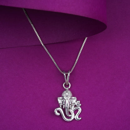 Silver OM Ganesha God Pendant