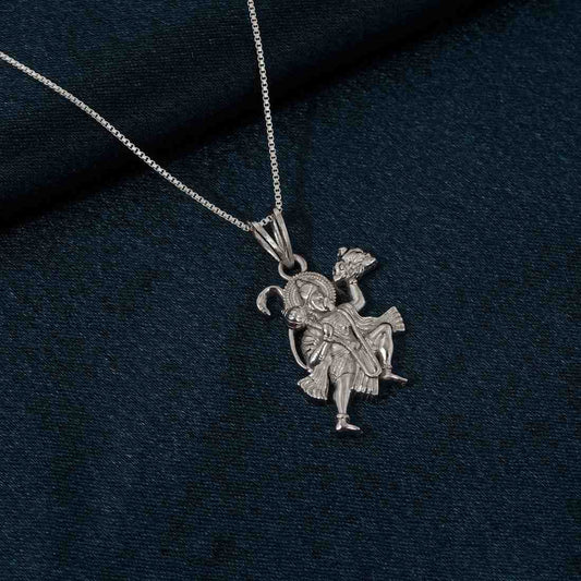 Silver Maha Bajrangbali Pavanputra Hanuman Pendant