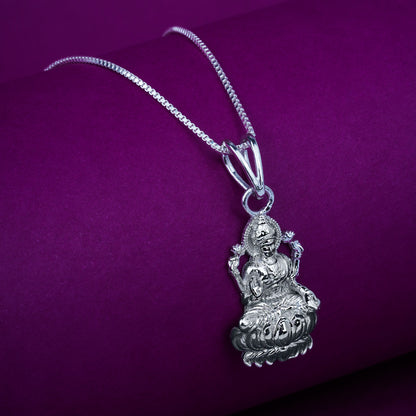 Silver Lakshmi God Hindu Pendant