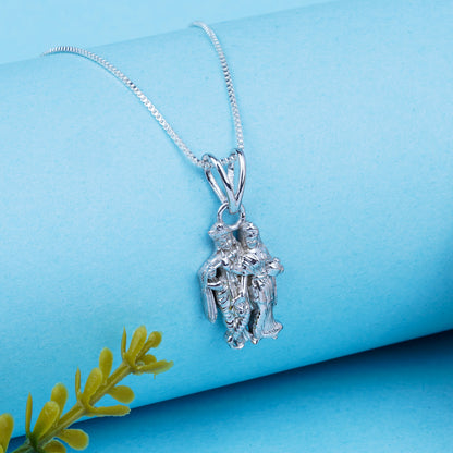 Silver Radha Krishna Gift Pendant