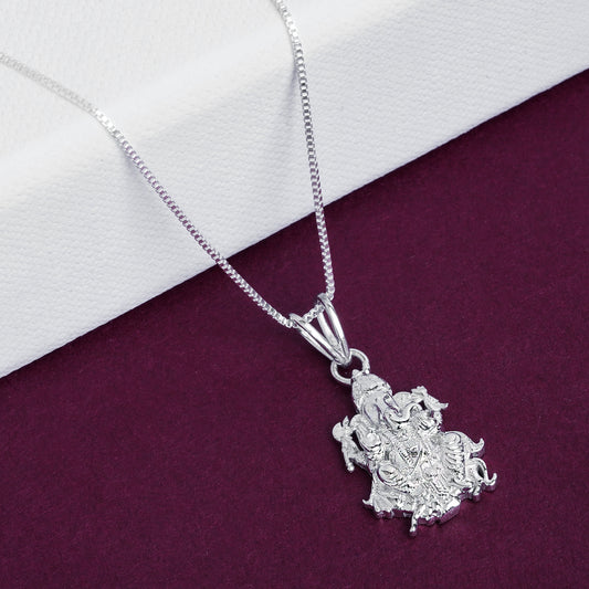 Silver Lord Ganesha Pendant For Blessing