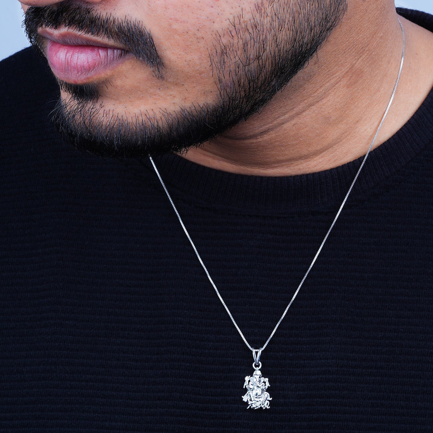 Silver Lord Ganesha Pendant For Blessing