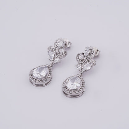 4Ct Moissanite Teardrop Dangle Earrings