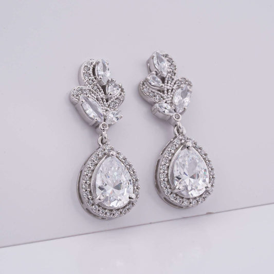 4Ct Moissanite Teardrop Dangle Earrings