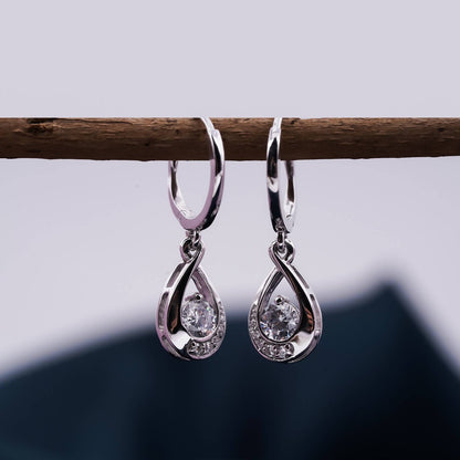 0.25Ct Moissanite Hollow Waterdrop Earrings