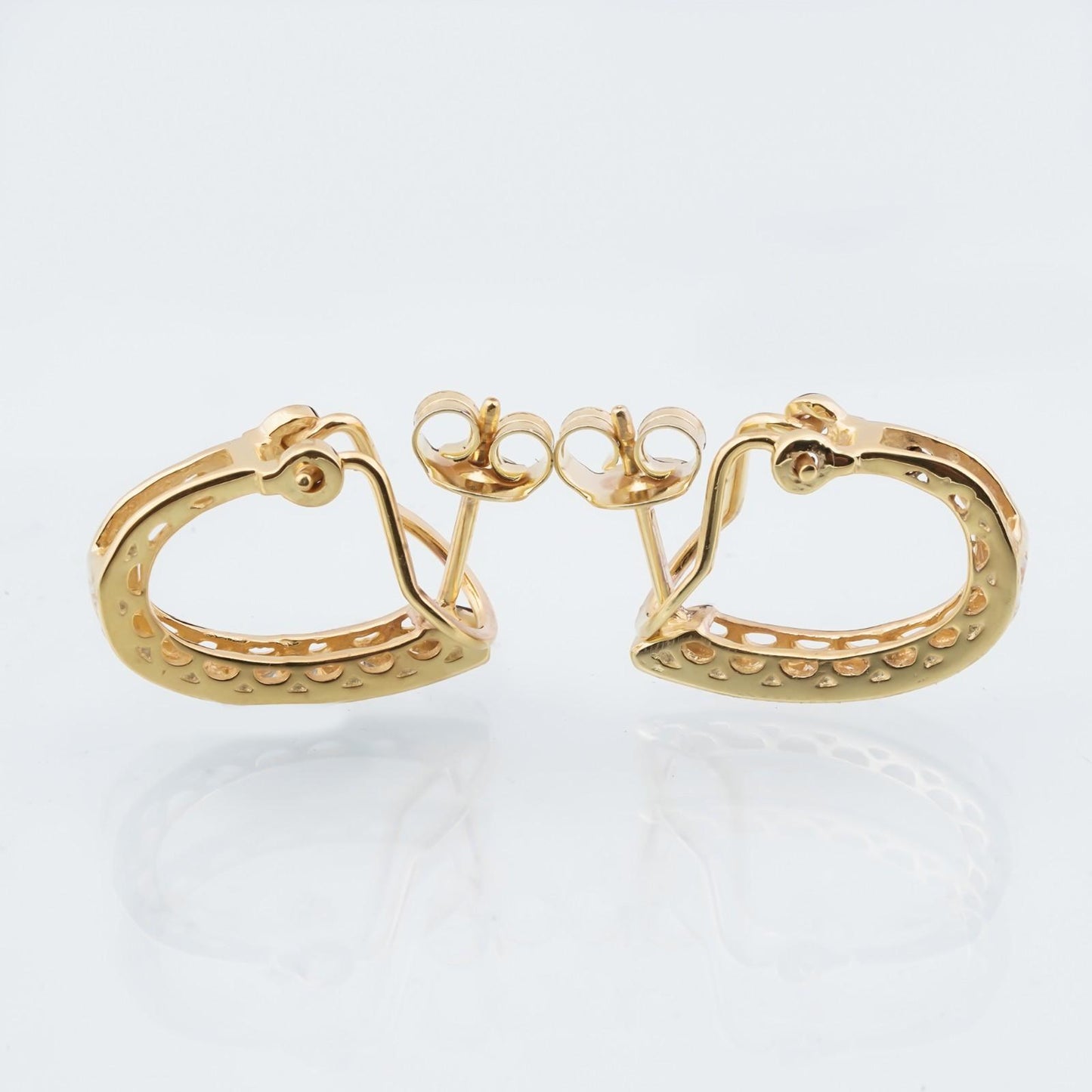 Golden Moissanite Omega Hoop Earrings