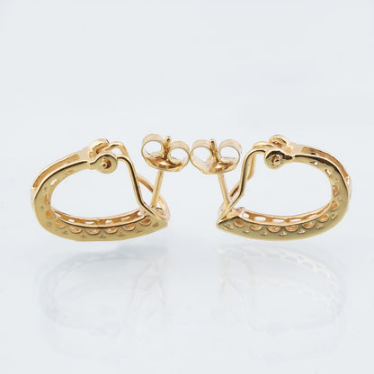 Golden Moissanite Omega Hoop Earrings