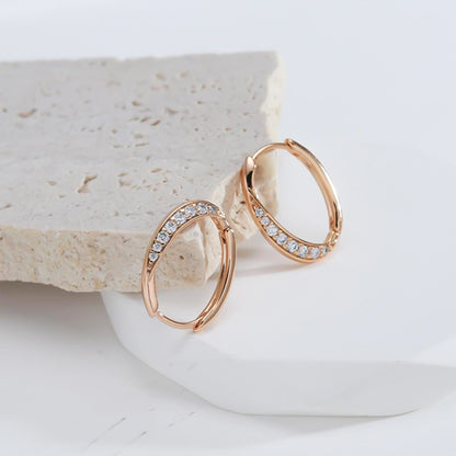 Rose Gold Moissanite Hinged Hoop Earrings