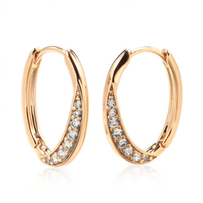 Rose Gold Moissanite Hinged Hoop Earrings