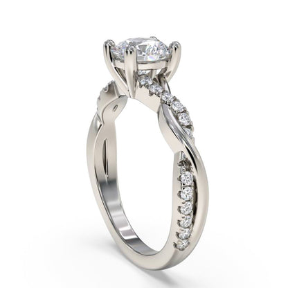 Silver Moissanite Twisted Ring