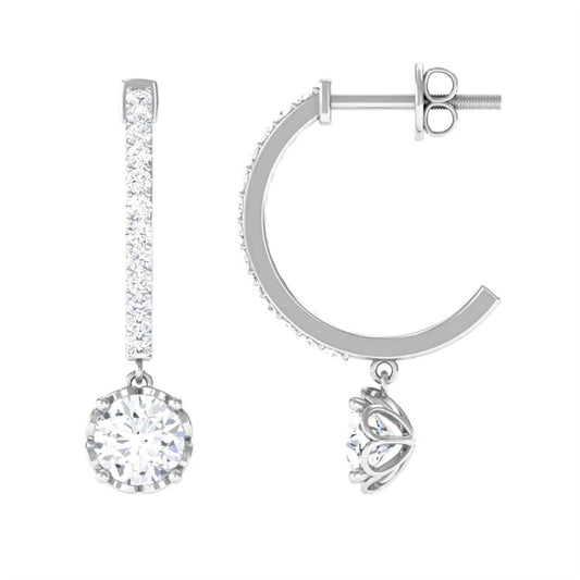 Silver Moissanite Millenia Drop Dangle