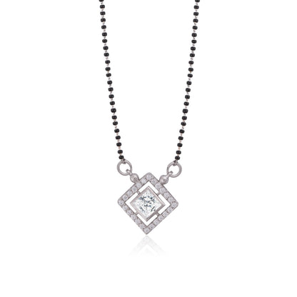 Silver Love Square Mangalsutra