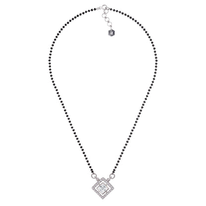 Silver Love Square Mangalsutra