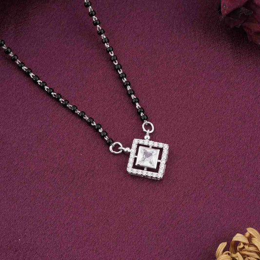 Silver Love Square Mangalsutra