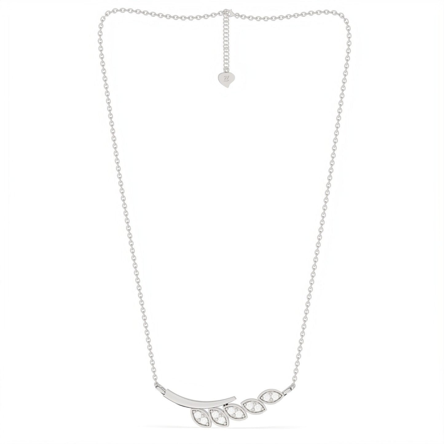 Silver Zircon Bar Necklace