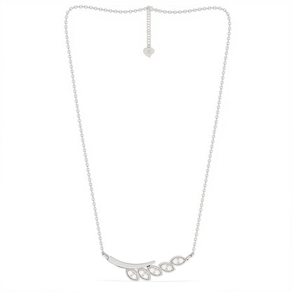 Silver Zircon Bar Necklace