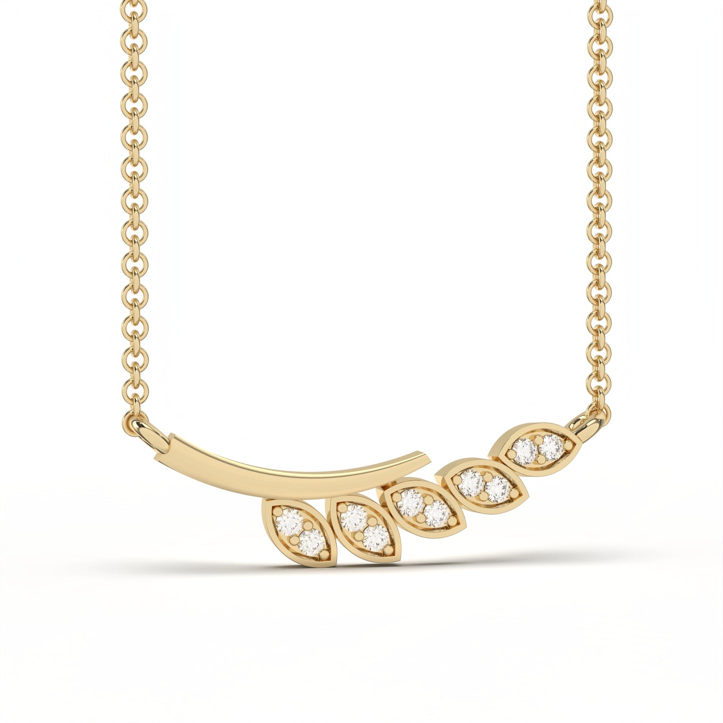 Golden Zircon Bar Necklace