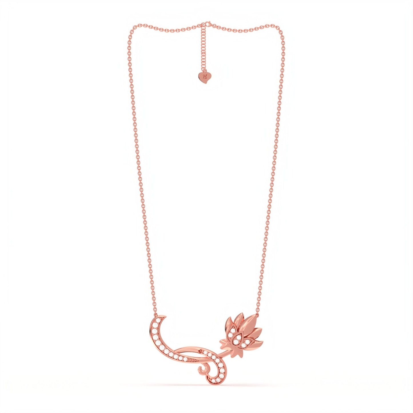 Rose Gold Flower Floral Necklace