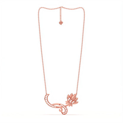 Rose Gold Flower Floral Necklace