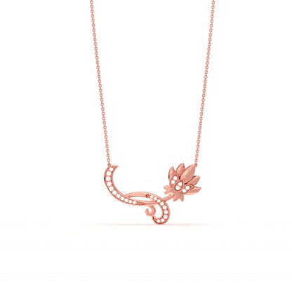 Rose Gold Flower Floral Necklace