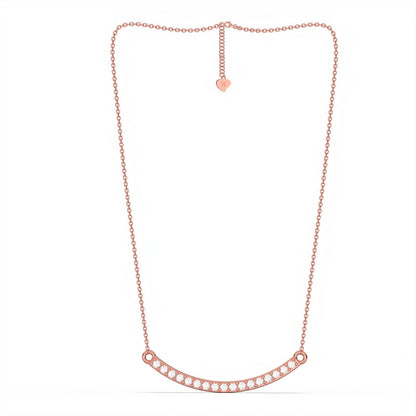 Rose Gold Cubic Zircon Dainty U Bar Necklace