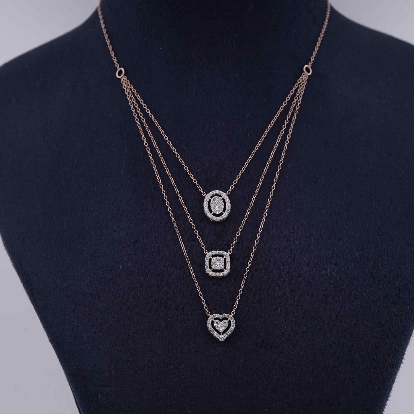 Rose Gold Layered Queens Necklace