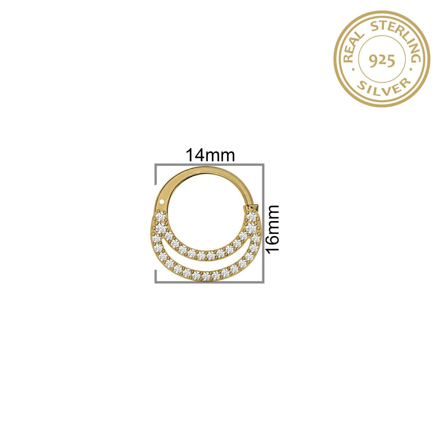 Swis Zircon Double Bar Nose Pin