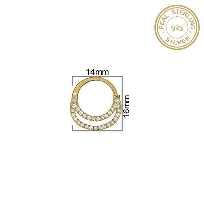 Swis Zircon Double Bar Nose Pin