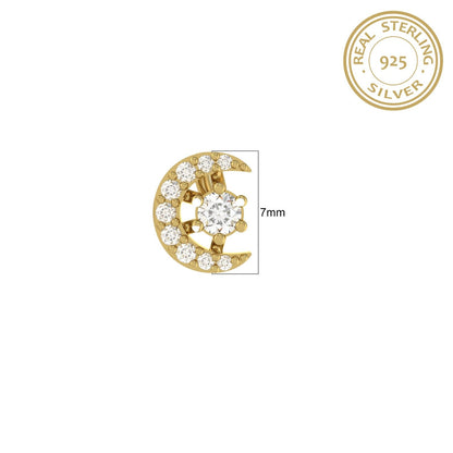 Swis Zircon Moon Style Nose Pin