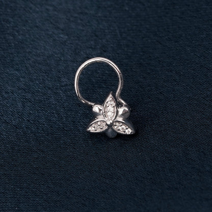 Sterling Silver Floral Flower Nose Pin