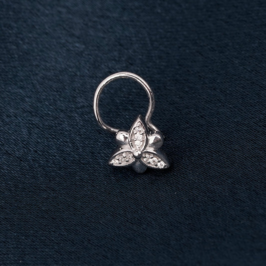 Sterling Silver Floral Flower Nose Pin