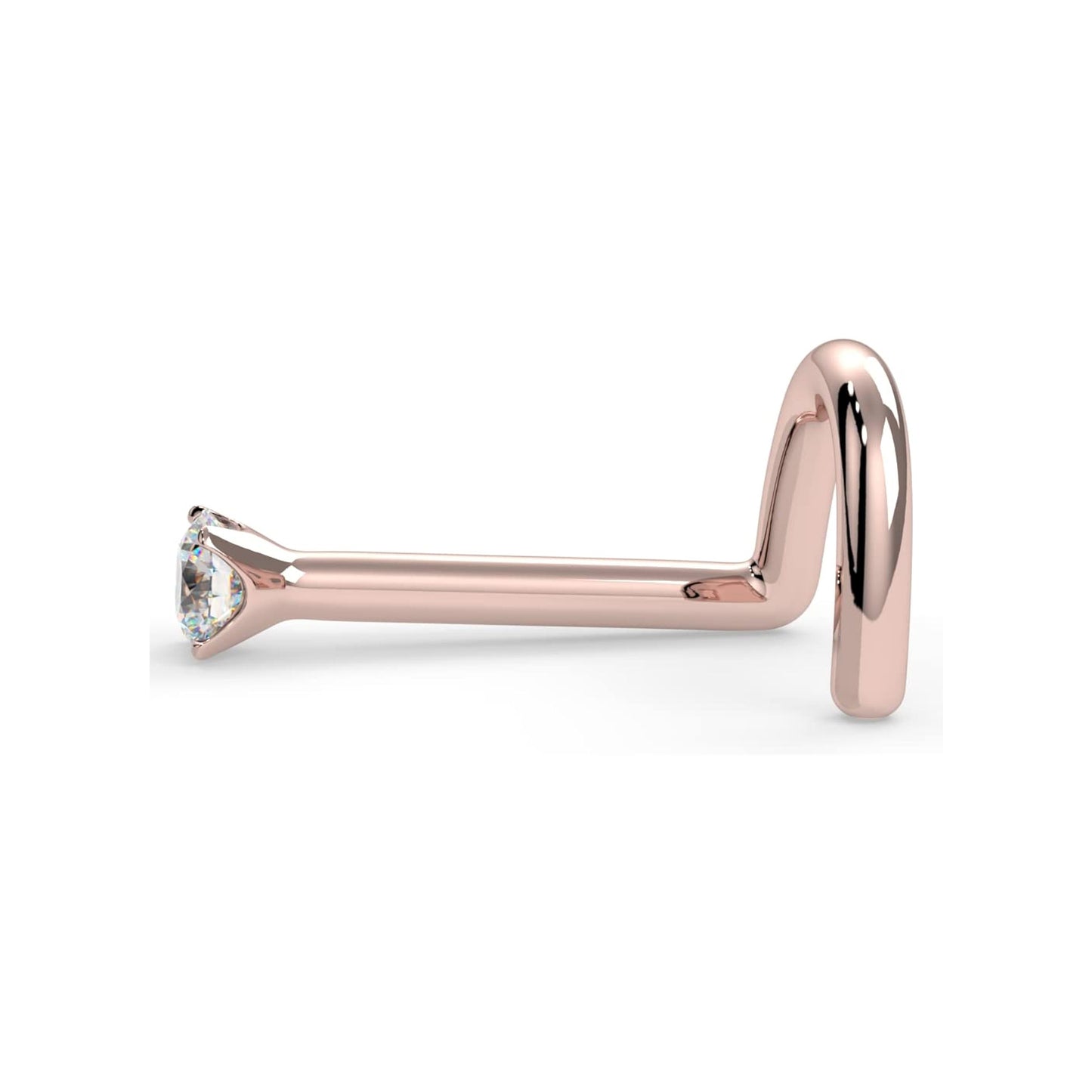 Rose Gold Solitaire Round Nose Stud (pack of 2)