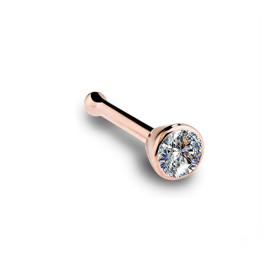 Rose Gold Sterling Bezel Nose Ring (pack of 2)